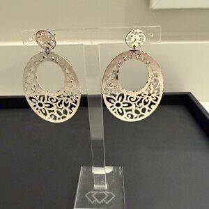 Brighton Silver Filigree Drop Earrings